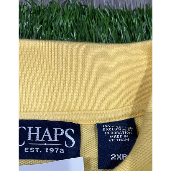 CHAPS Polo Logo Shirt Men’s Yellow NEW With tag $38 2XB - Picture 4 of 8